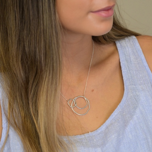 Sterling Silver Linked Hoop Necklace by Peace of Mind